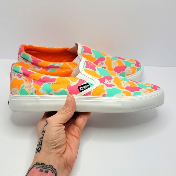 Ripndip Other - Ripndip | Oversize neon camo cat print slip-on canvas sneakers | MENS 8